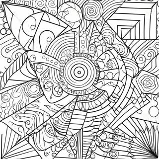 Halaman Mewarna Bentuk Geometri Ilusi Optik Yang Berwarna Warni 96104-35161