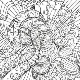 Halaman Mewarna Bentuk Geometri Ilusi Optik Yang Berwarna Warni 96104-35162