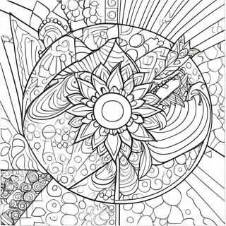 Halaman Mewarna Bentuk Geometri Ilusi Optik Yang Berwarna Warni 96104-35163