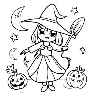 Halaman Mewarna Penyihir Anime Menyeramkan 96286-35301