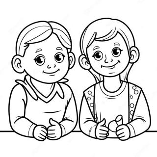 Halaman Mewarna Kanak Kanak Hormat Mendengar 96365-35366