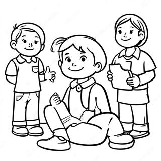 Halaman Mewarna Kanak Kanak Hormat Mendengar 96365-35367