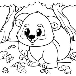 Halaman Mewarna Grizzy Dan Lemmings Di Dalam Hutan 96390 35385