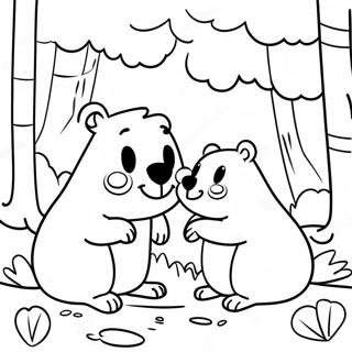 Halaman Mewarna Grizzy Dan Lemmings Di Dalam Hutan 96390 35387