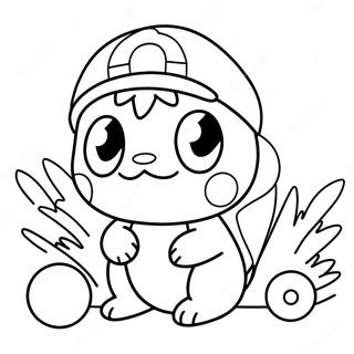 Halaman Mewarna Ash Yang Berani Dengan Pokeball 96596-35545