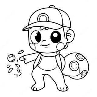 Halaman Mewarna Ash Yang Berani Dengan Pokeball 96596-35547