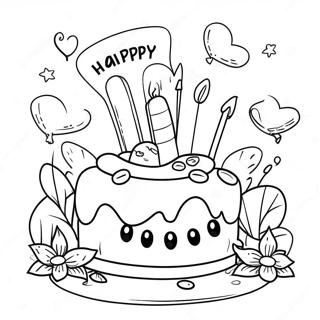 Halaman Mewarna Ulang Tahun Perkahwinan Bahagia Yang Comel 97081 36081