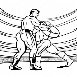 Halaman Mewarna Adegan Pertandingan Wwe Yang Intens 97314-36265