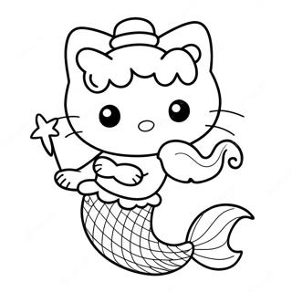 Hello Kitty Mermaid Halaman Mewarna