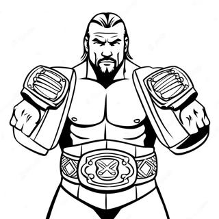 Halaman Mewarna Triple H Epik Memegang Dua Gelang 97701-36664