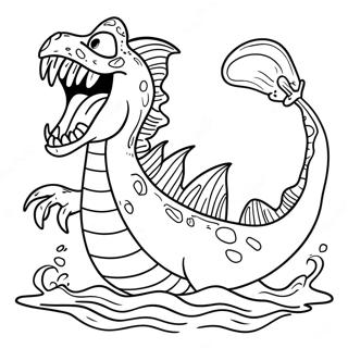 Halaman Mewarna Monster Laut Menakutkan 98037 36961