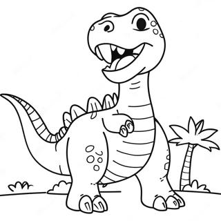 Rex Si Dinosaur Menggeram Gambar Mewarna 9867 1709