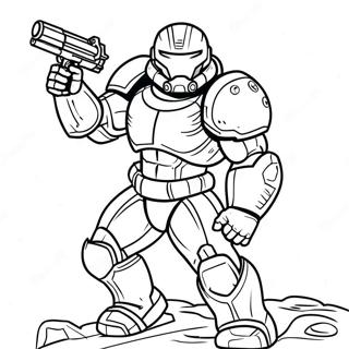 Halaman Mewarna Doom Slayer Dalam Aksi 98727-37499