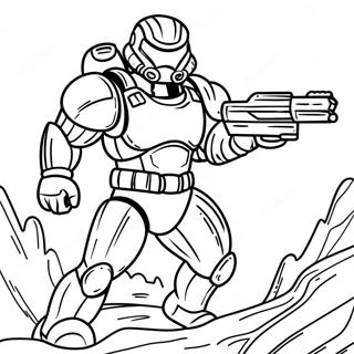 Halaman Mewarna Doom Slayer Dalam Aksi 98727-37500