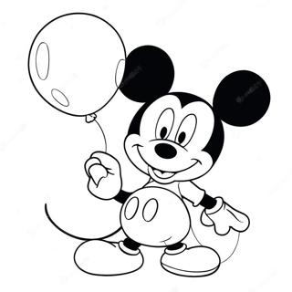 Halaman Mewarna Mickey Mouse Memegang Belon 98781 37549