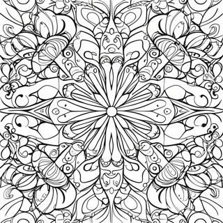 Halaman Mewarna Reka Bentuk Kaleidoskop Berwarna 98805-37562