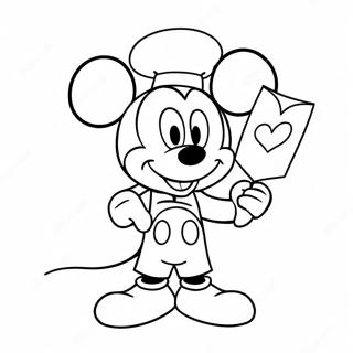 Halaman Mewarna Mickey Mouse Memegang Kad Valentine 99137 37821