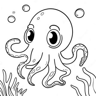 Halaman Mewarna Kraken Comel Di Bawah Laut 99162-37838