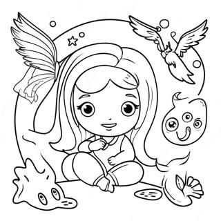 Halaman Mewarna Mira Dengan Makhluk Magik 99421 38042