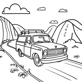 Halaman Mewarna Pengembaraan Perjalanan Jalan Raya 99470-38267