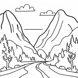 Halaman Mewarna Landskap Perjalanan Jalan Raya Yang Indah 99474-38092