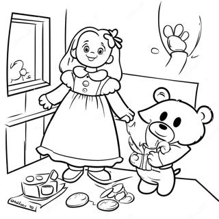 Goldilocks Dan Tiga Beruang Halaman Mewarna