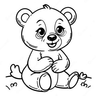 Halaman Mewarna Beruang Kecil Yang Ceria 99576-38359