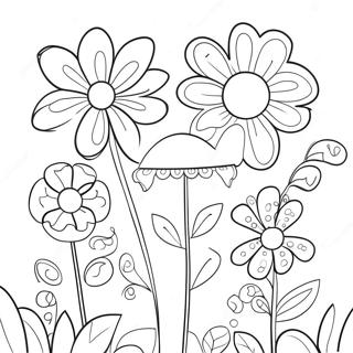 Halaman Mewarna Bunga Taman Fantasi 99703 38456